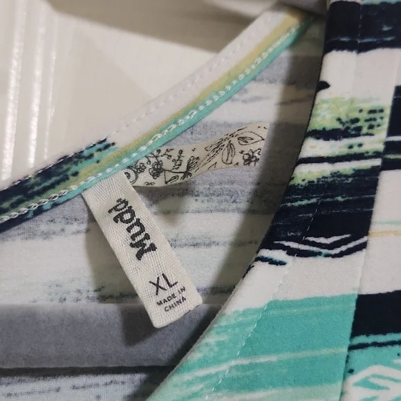 Mudd Green and White Sleeveless Sundress, XL - Picture 2 of 7